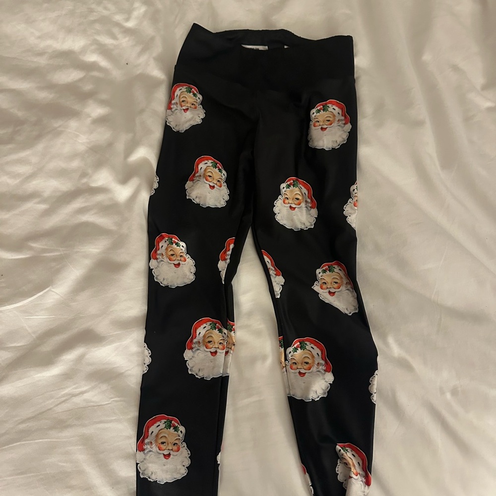Goldsheep Black Santa Face Leggings
